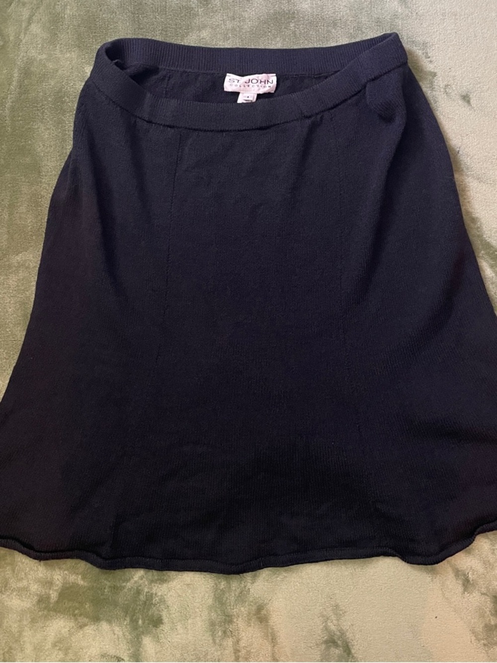 St. John Black A-Line Knit Skirt